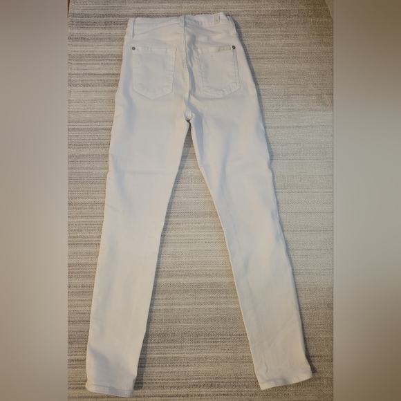 7 for all mankind high waist skinny in luxe white size 24 - Picture 3 of 6